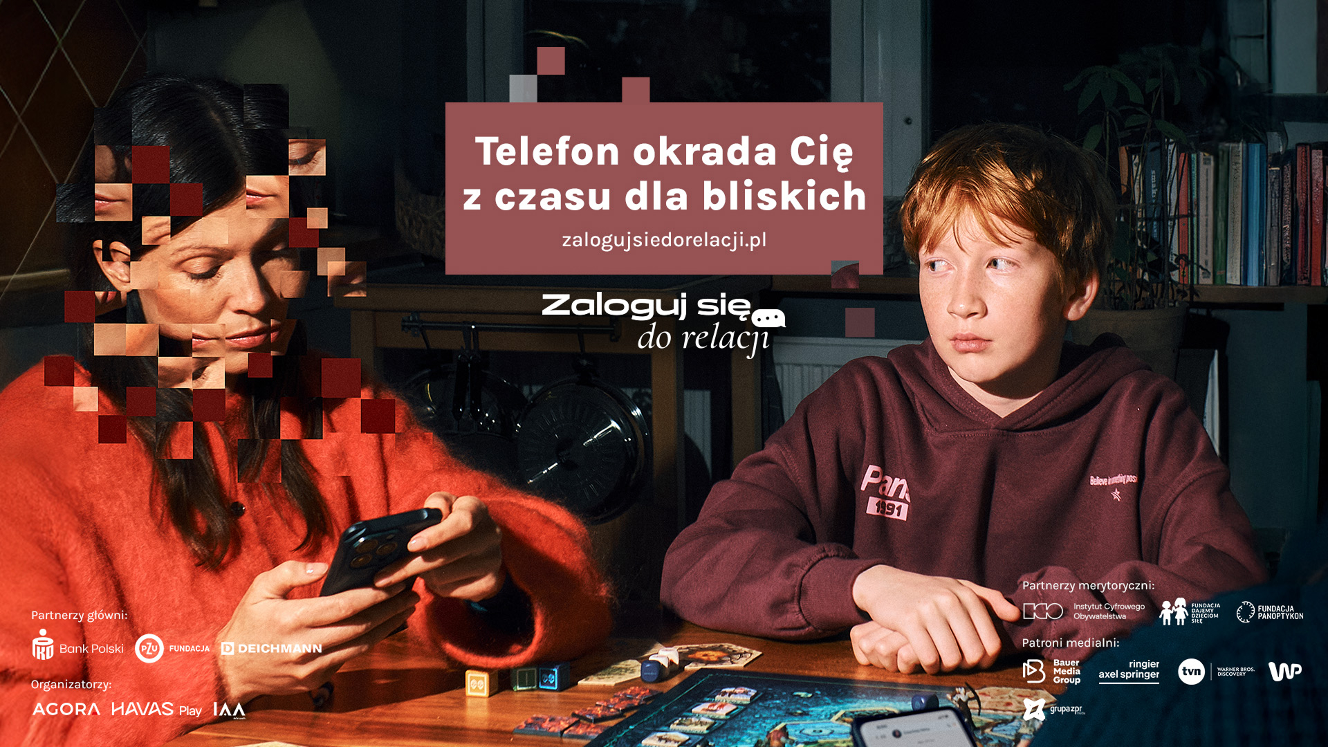 Grafika kampanii Zaloguj się do relacji: Telefon okrada Cię z czasu dla bliskich